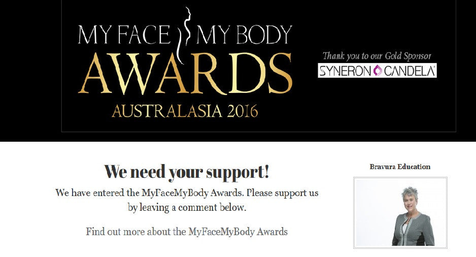 We've entered the 'Most Innovative Product or Service' category in the MY FACE MY BODY awards