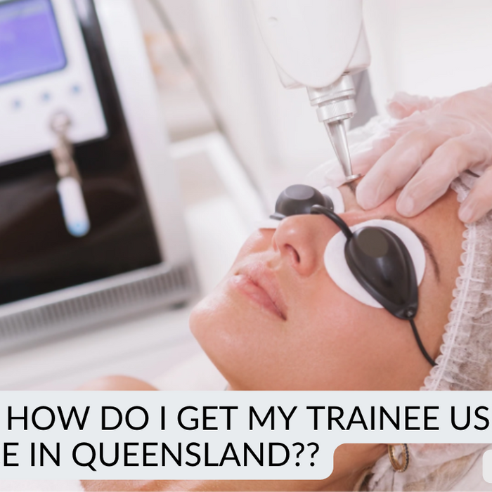 How do I get my trainee user laser licence in Queensland?